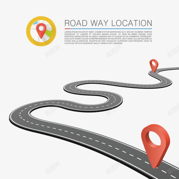 道路地标图标png_新图网 https://ixintu.com 交通 位置 地图 地标方向标 标记 道路