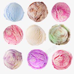 薯球冰淇淋各种口味冰淇淋球高清图片