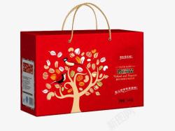 坚果包装礼盒坚果礼盒红色包装高清图片