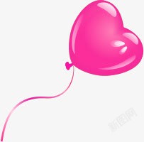 粉色卡通可爱气球爱心造型素材