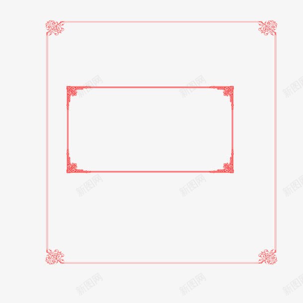 党政边框png免抠素材_新图网 https://ixintu.com 党政边框 卡通 欧式 红色 边框