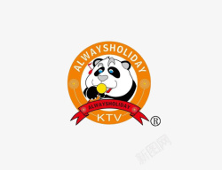 矢量熊猫logo卡通创意KTVLOGO图标高清图片