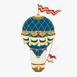 卡通装饰热气球小清新插画素材