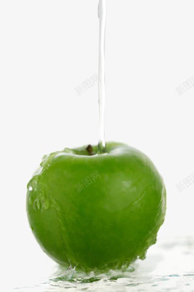 水柱和苹果png免抠素材_新图网 https://ixintu.com 新鲜 水果 水流 清新 清水 青苹果
