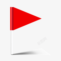 红色标注红色的三角旗标志矢量图高清图片