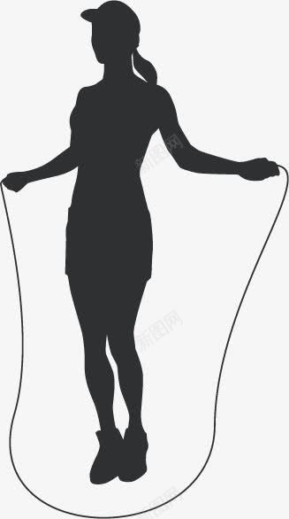 跳绳剪影png免抠素材_新图网 https://ixintu.com 人物剪影 健身 女性 跳绳 运动 锻炼