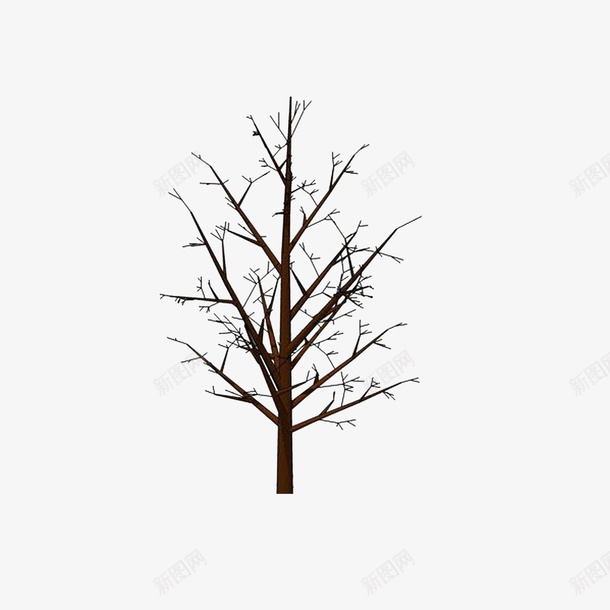 棕色枯树图标png_新图网 https://ixintu.com 光秃秃茂密的树干 手绘图 手绘枯树枝 手绘立面干枯树 棕色枯树
