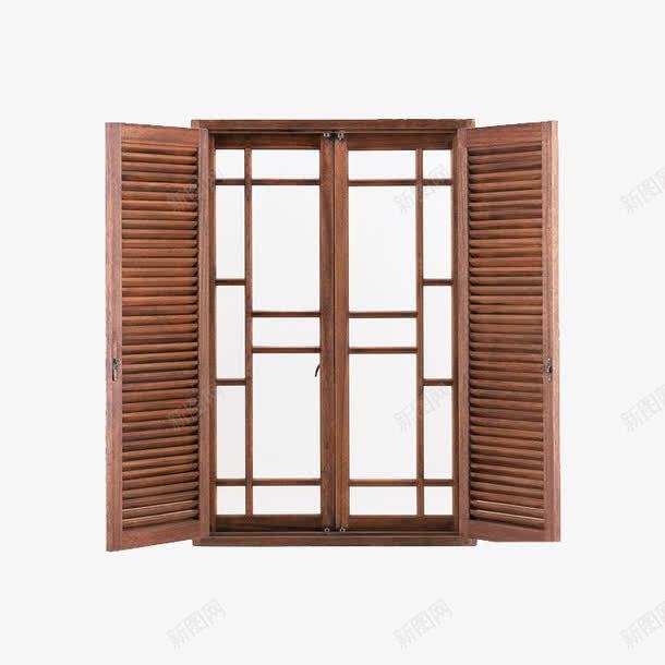 棕色木条窗户png免抠素材_新图网 https://ixintu.com 家居 木条 棕色 窗户 装饰