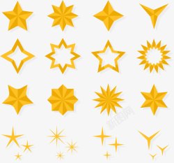 金色五角星图案手绘星星图案高清图片