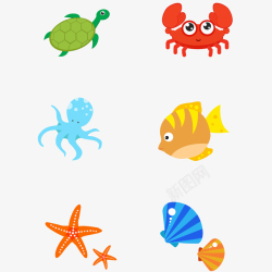 矢量螃蟹海底动物海洋生物高清图片