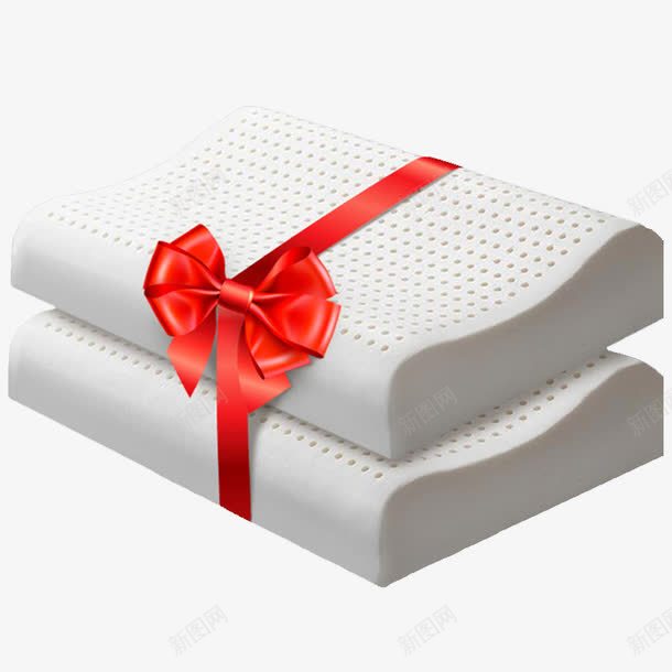 乳胶枕促销png免抠素材_新图网 https://ixintu.com 买一送一 乳胶枕头 海报素材 红色蝴蝶结