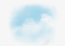 蓝白色手绘白云素材