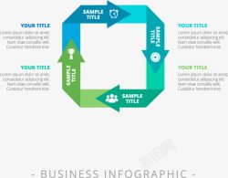 相接循环箭头信息图表高清图片