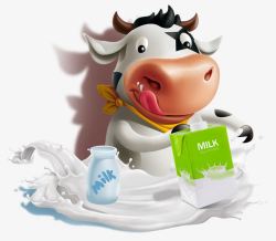 奶制品素材牛奶奶牛高清图片