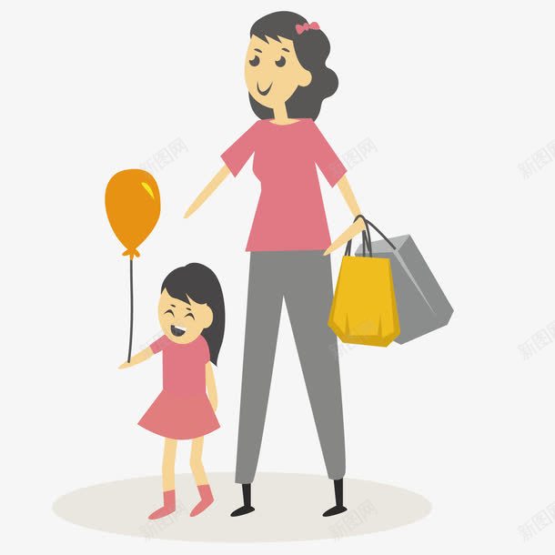 母亲带小孩逛街购物png免抠素材_新图网 https://ixintu.com SHOP 一家人 人物 商业 商务 家人 带小孩 母亲 粉红色衣服 设计 购物 逛街 逛街购物 黄色气球