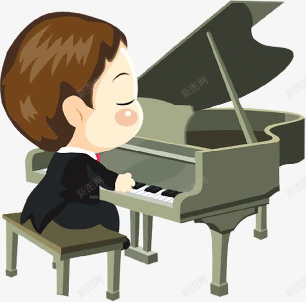 卡通小人png免抠素材_新图网 https://ixintu.com 儿童弹钢琴 小人 弹钢琴 钢琴