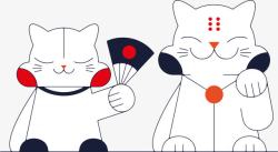 招财猫手绘日系风格猫咪高清图片