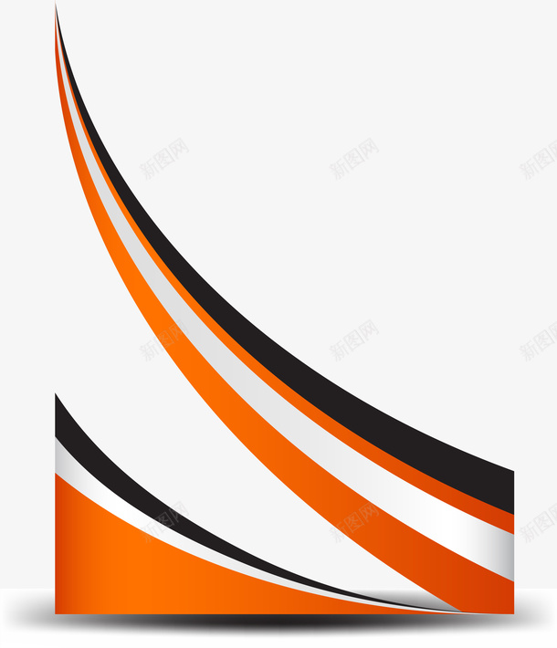 橙色简约曲线边框png免抠素材_新图网 https://ixintu.com 免抠PNG 图案 封面 曲线 橙色 画册 简约 边框纹理