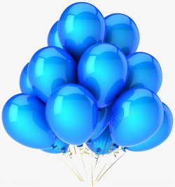 蓝色风格的气球素材