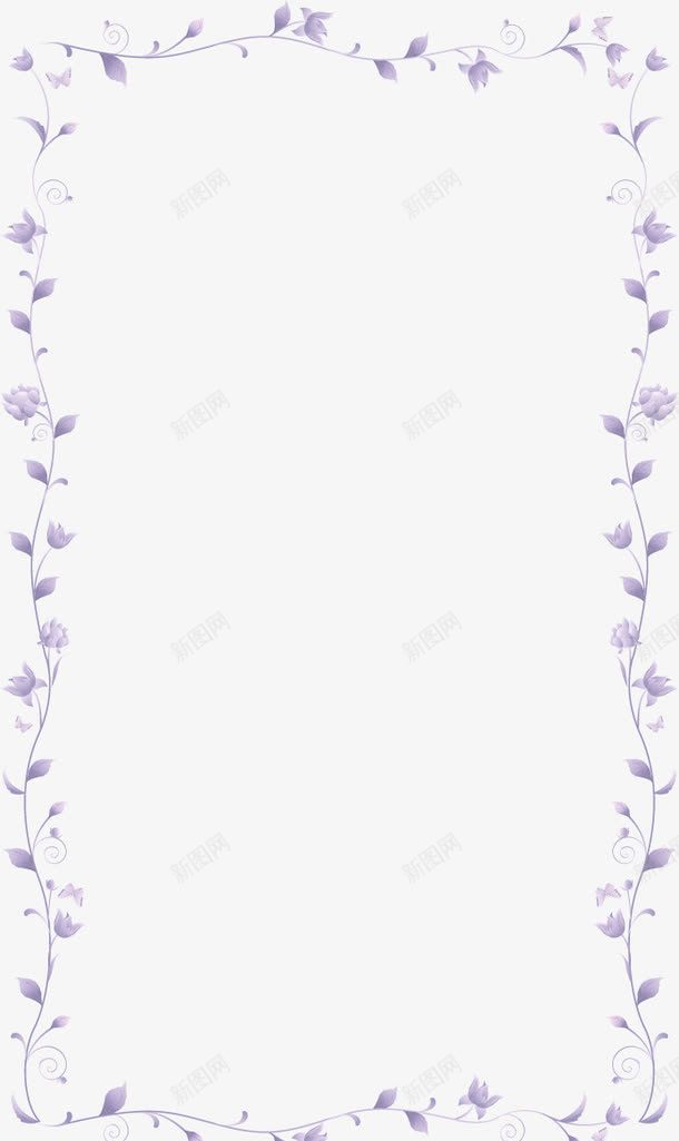 紫色浪漫花朵边框png免抠素材_新图网 https://ixintu.com 浪漫 紫色 花朵 边框