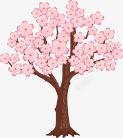 粉色美丽春季花树素材
