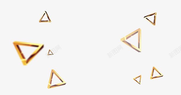 金属飘带png免抠素材_新图网 https://ixintu.com 三角形 几何图形 动态飘带 织带 金色