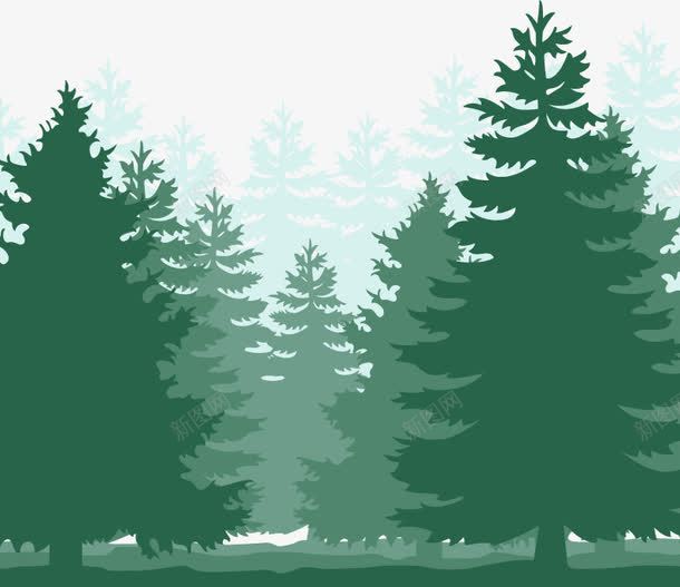 绿色森林剪影png免抠素材_新图网 https://ixintu.com png图片 png图片素材 免费png 免费png素材 树木 树林 森林 植物 绿树