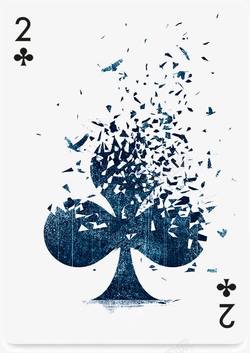 扑克牌插画创意的成套扑克牌草花2高清图片