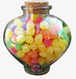 果味糖果玻璃瓶装水果味软糖高清图片