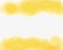 鹅黄色淡黄色水彩晕染边框高清图片