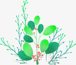 小清新绿植装饰插画素材