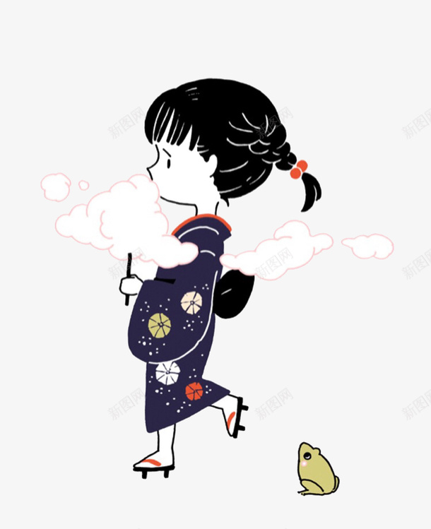 和服小女孩吃着棉花糖png免抠素材_新图网 https://ixintu.com 和服 小女孩 日本和服女 棉花糖 青蛙