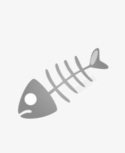 灰色鱼骨鱼骨头图标高清图片
