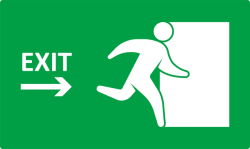 标识标牌设计绿色右边安全出口矢量图图标高清图片