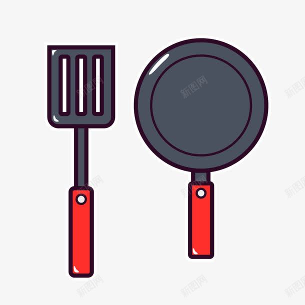com 卡通 厨房 厨房用品 平底锅 灰色 红色
