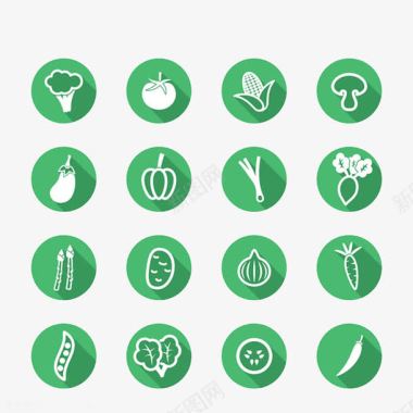 绿色食物圆形图标图标
