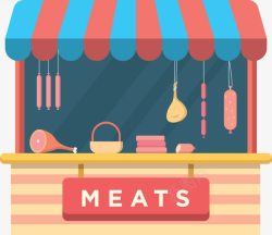 菜市场设计卖肉的小商店高清图片