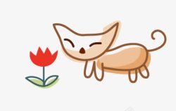 小线条鼠标图标手绘卡通装饰小猫图标高清图片