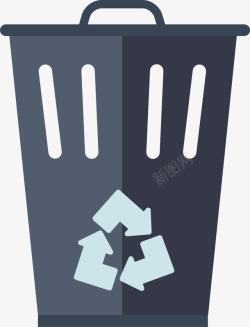 水彩可回收垃圾桶素材