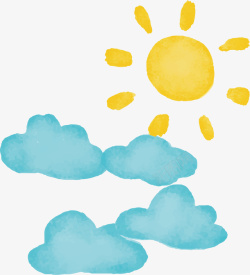 太阳矢量插图卡通多云矢量图高清图片