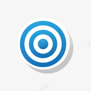 蓝色圆环目标靶心元素矢量图图标图标
