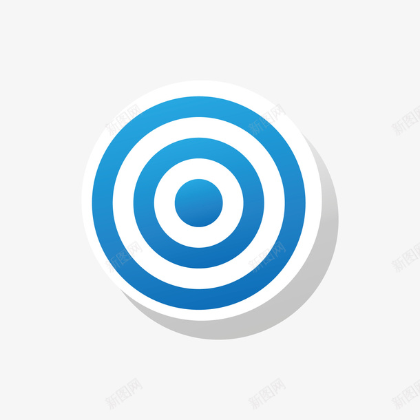 蓝色圆环目标靶心元素矢量图图标ai_新图网 https://ixintu.com 光泽 卡通图标 圆点 渐变 目标 瞄准 瞄准准心 矢量图 蓝色
