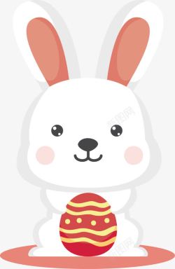 可爱彩蛋白色复活节彩蛋兔子高清图片