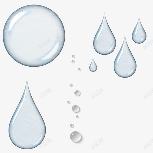 透明气泡水滴png免抠素材_新图网 https://ixintu.com 圆形 液体 透明