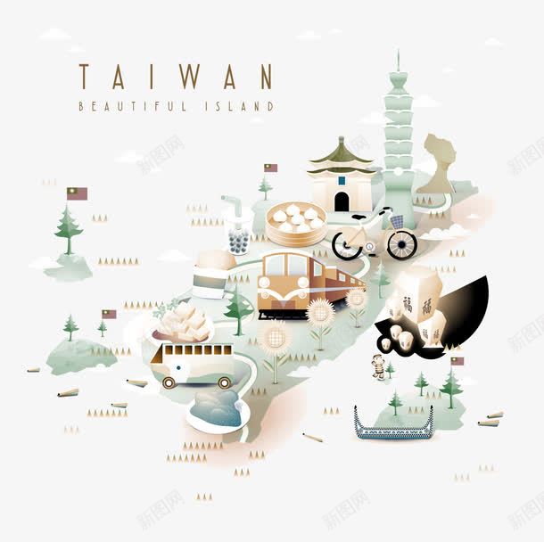 卡通台湾建筑美食地图png图片免费下载 素材7yygjaaaq 新图网 卡通台湾建筑美食地图png图片免费下载 素材7yygjaaaq 新图网