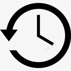 时间地点符号逆时针旋转箭头周围的时钟图标高清图片