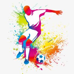 世界杯人物踢足球比赛人物彩绘矢量图高清图片