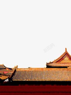 北京着名景点金色琉璃瓦故宫顶高清图片