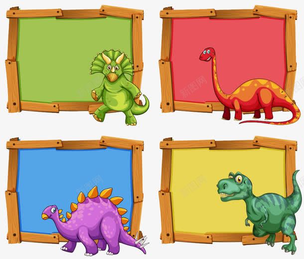 卡通恐龙展板png免抠素材_新图网 https://ixintu.com 卡通恐龙 展板 展示 恐龙展板