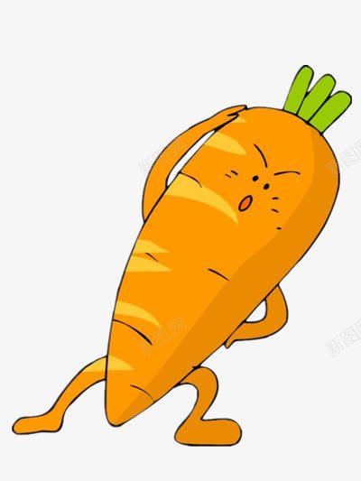 锻炼身体的胡萝卜png免抠素材_新图网 https://ixintu.com 卡通 橙色 素材 胡罗卜 蔬菜 运动